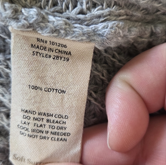 Soft Surroundings Grey 'Townsend' Chunky Knit Open Cardigan - Size L - Picture 9 of 9